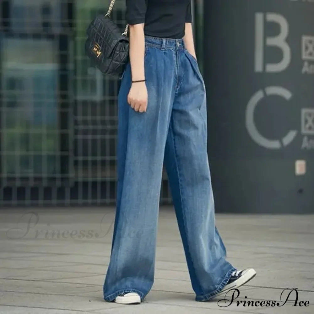 85kg Oversize High Waist Denim Baggy Wide Leg Wash Mother Spring Korean Vintage Straight Streetwear Jean