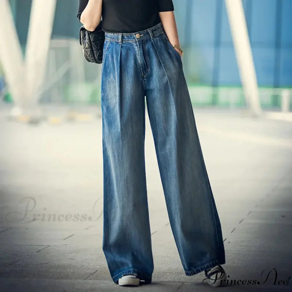 85kg Oversize High Waist Denim Baggy Wide Leg Wash Mother Spring Korean Vintage Straight Streetwear Jean