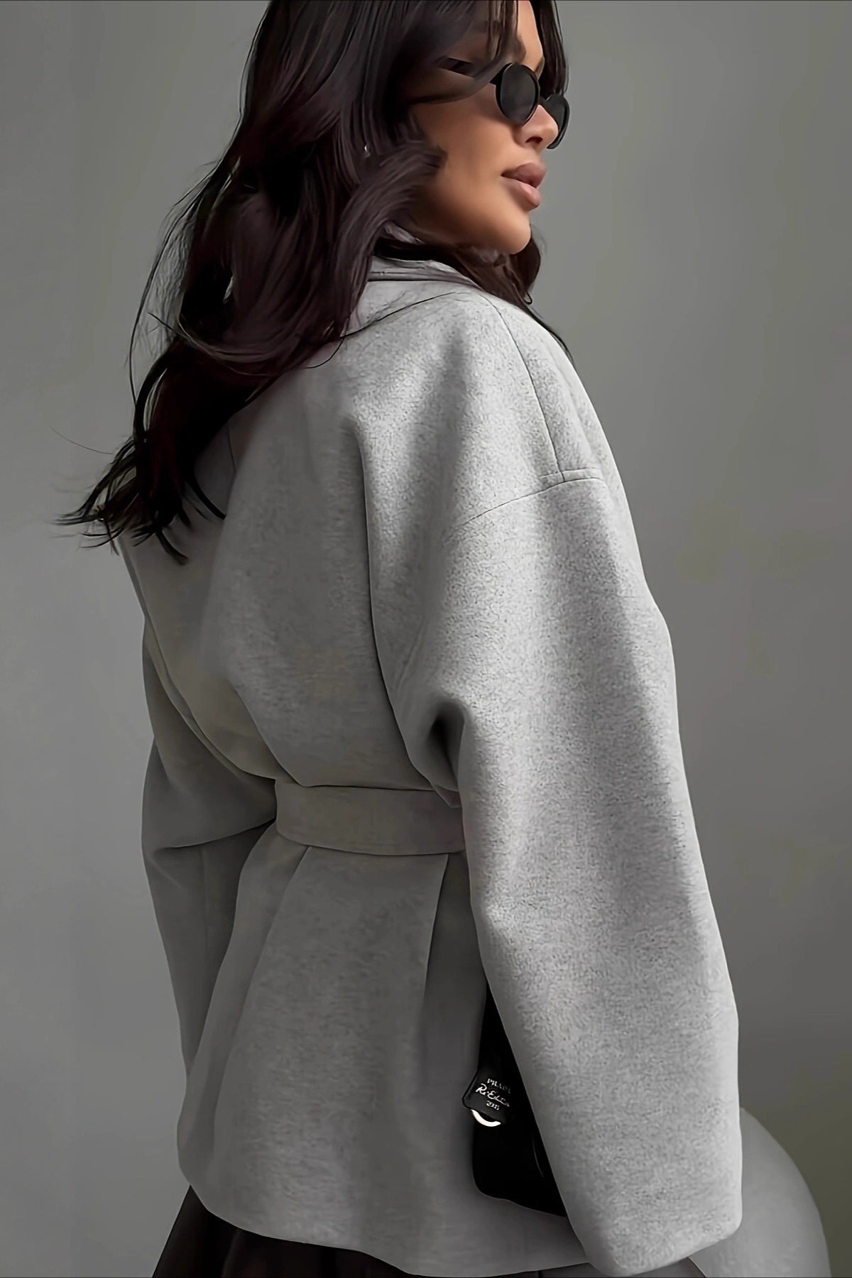 Belted Wool Blend Long Coat