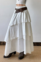 Asymmetrical A-Line Maxi Skirt