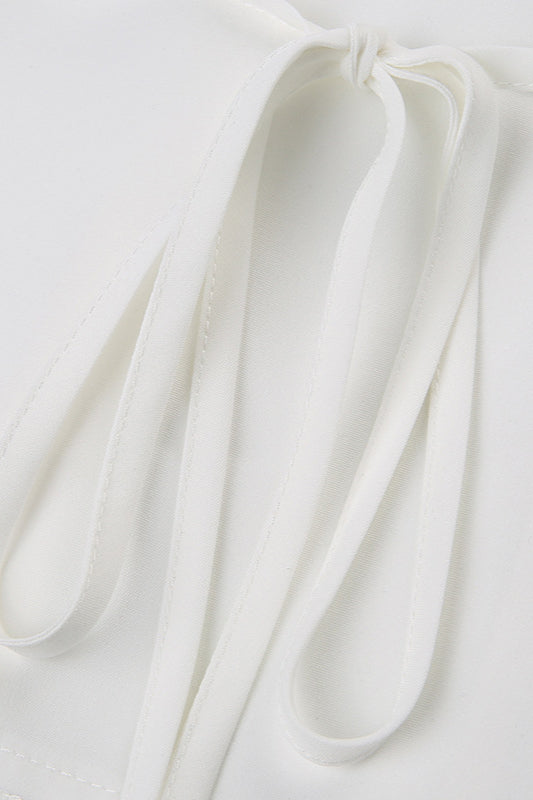 Fitted Button-Down Ruched Blouse