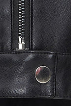 Cropped Bomber Style PU Coat