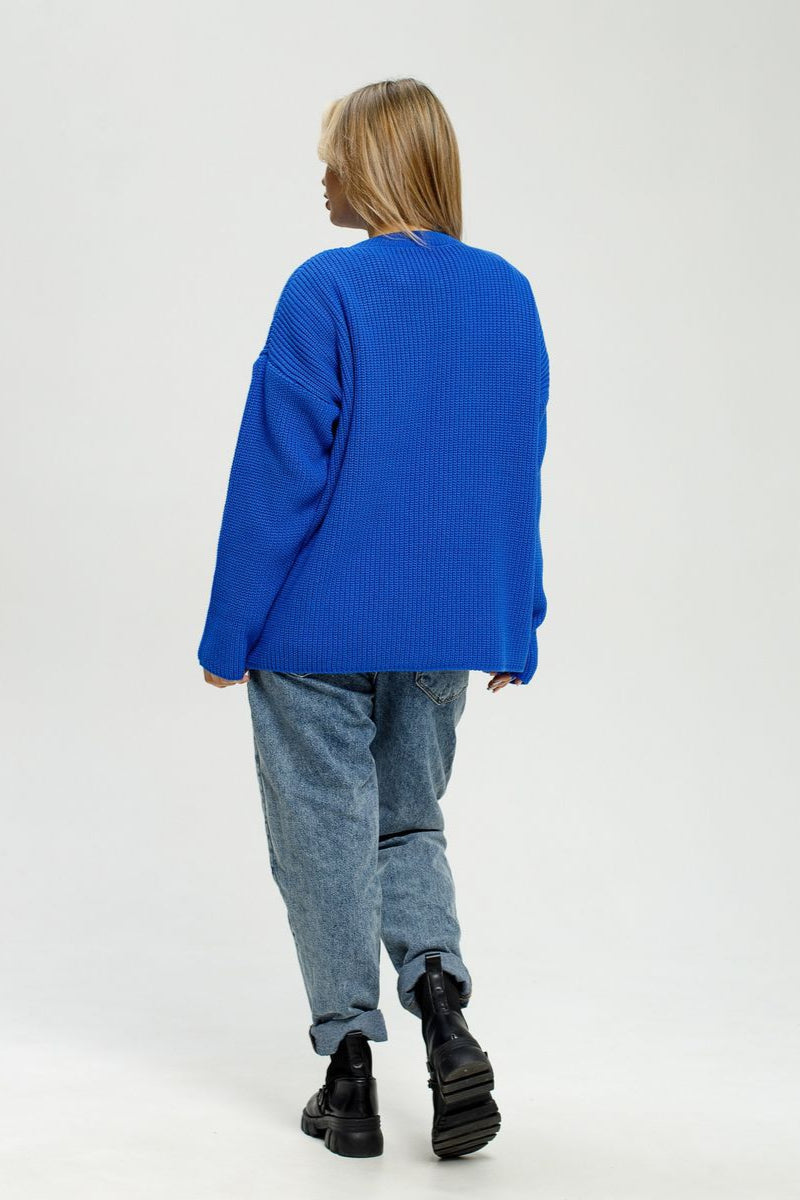 Loose Fit Crew Neck Knit Sweater