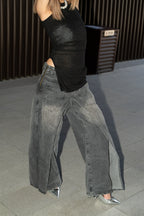 Vintage Washed Deconstructed Jeans