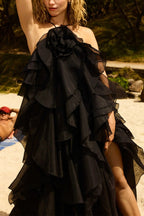 Beach Layered Ruffles Floral Dress