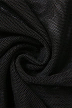 Slim Fit Irregular Mesh Overlay Knit Top