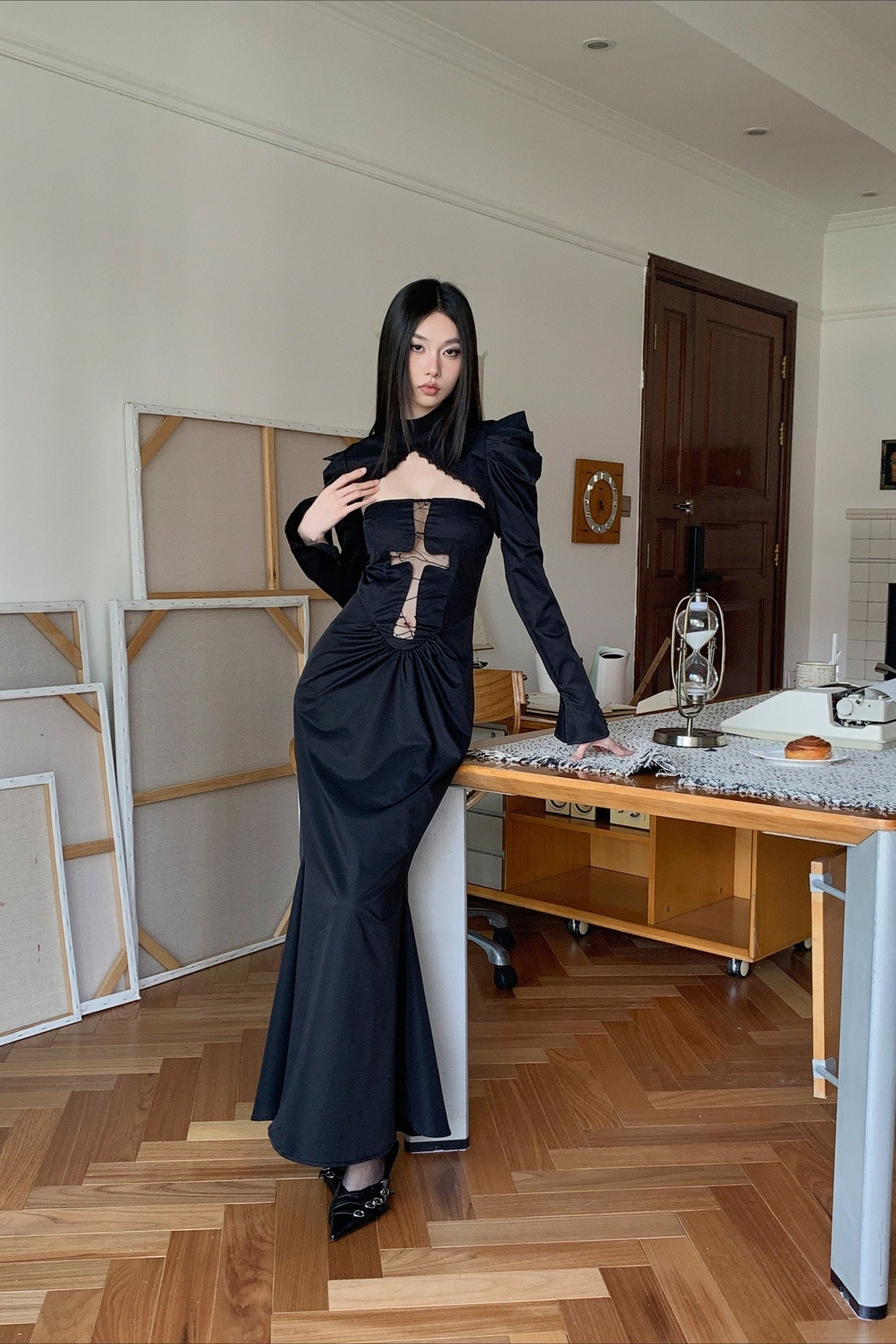 Spider Web Cutout Halloween Dress