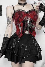 Punk Charm Zipper Detail Skirt