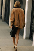 Vintage Suede Contrast Collar Jacket