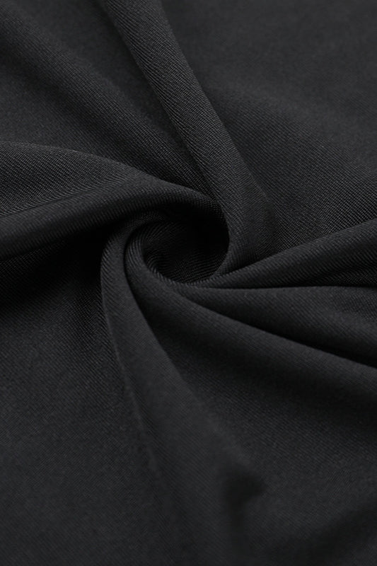 Sexy Lace-Up Cutout Black Long Sleeve Bodycon Maxi Dress