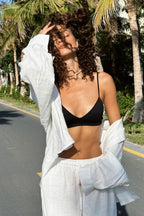 Cotton Loose Long Sleeve Blouse & Pants Set