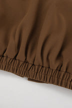 Stand Collar Melange Brown Wool Coat