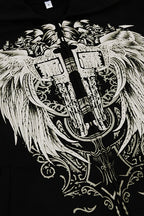 Wings Print Zip Up Y2K Hoodie