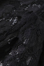 Elegant Lace Square Neck Long Sleeve Split Bodycon Maxi Dress