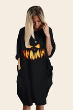 Halloween Casual Pumpkin Print Dress