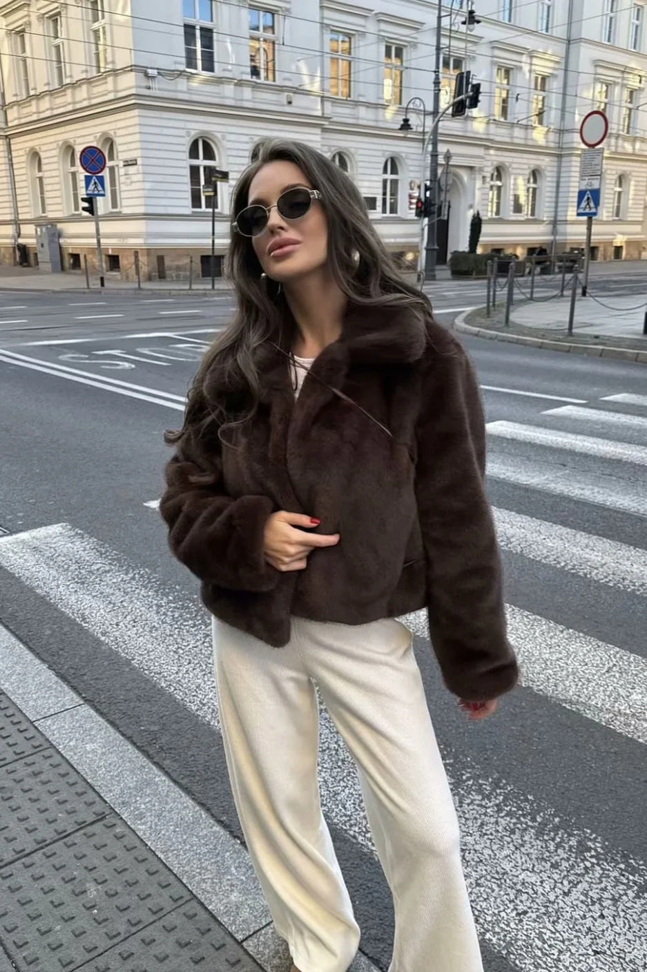 High Street Faux Fur Collar Coat