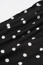 Polka Dot Color Block Off-Shoulder Crop Top