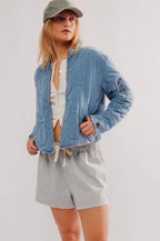 Vintage Urban Casual Quilted Stand-Collar Coat