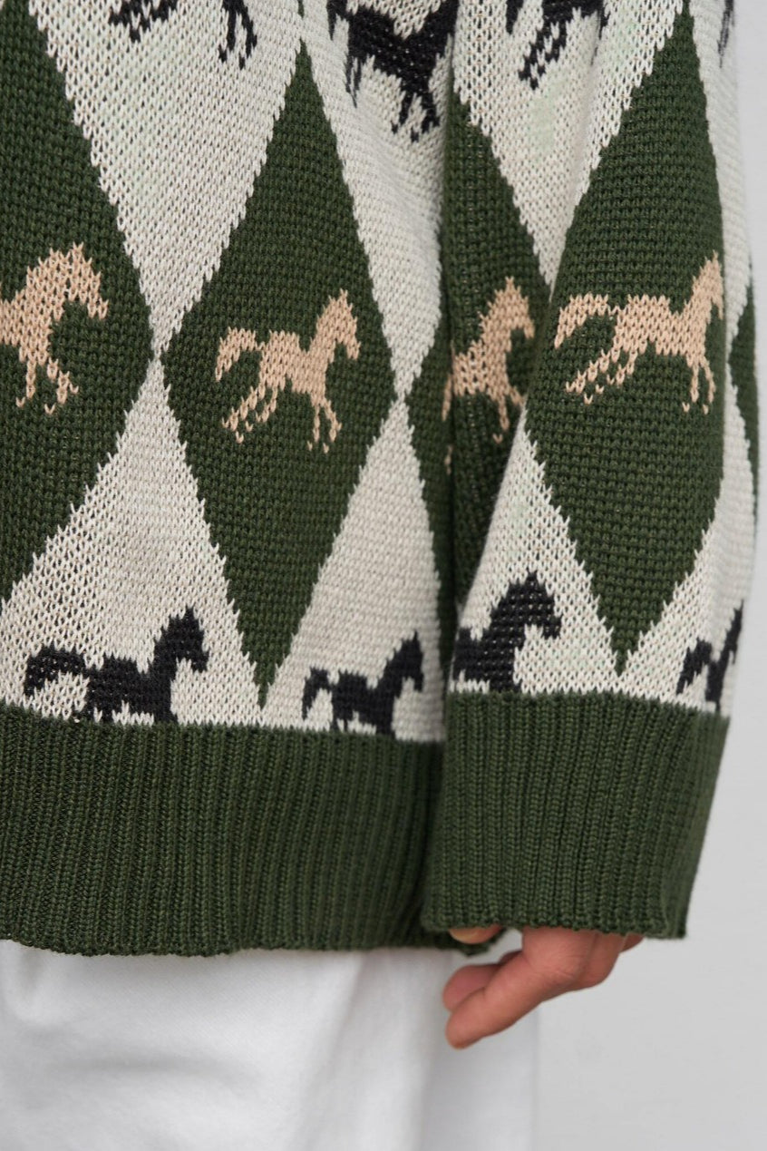 Long Sleeve Colorblock Knit Sweater