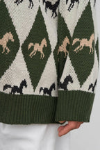 Long Sleeve Colorblock Knit Sweater