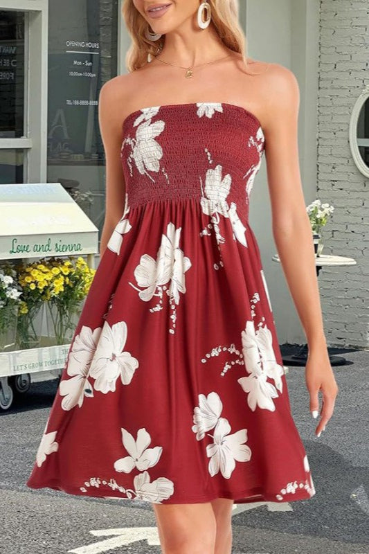 Bohemian Floral Bandeau Beach Boho Dress