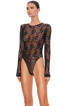 Sheer Lace Slim Street Knit Top