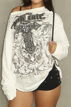 Graphic Long Sleeve Casual T-shirt