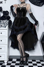 Gothic Lace-Up Waist Halloween Dress