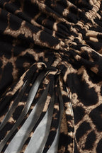 Ruched Leopard Bodycon Crop Top