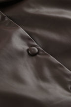 Classic Brown PU Crop Coat