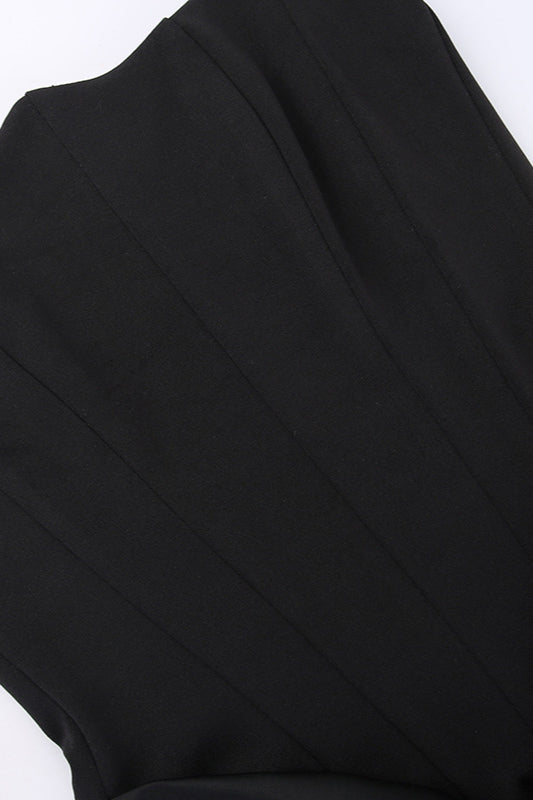 Pleated Bustier Bodycon Maxi Dress