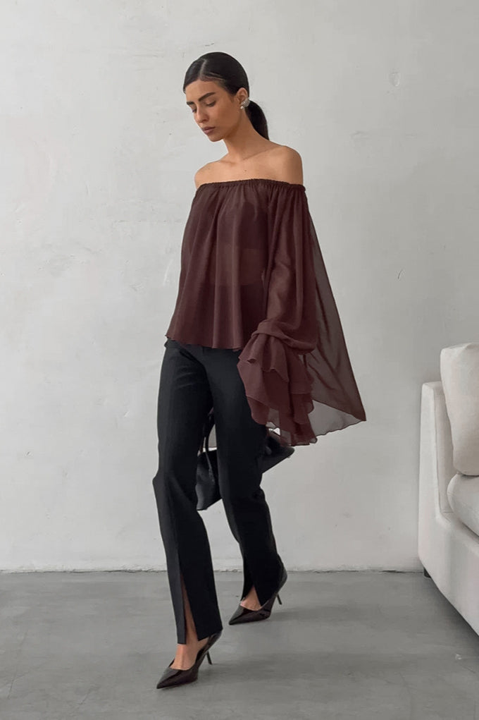 Loose Fit Vintage Off-Shoulder Knit Top