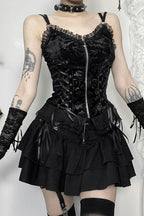 Gothic Cross Charm Mini Skirt