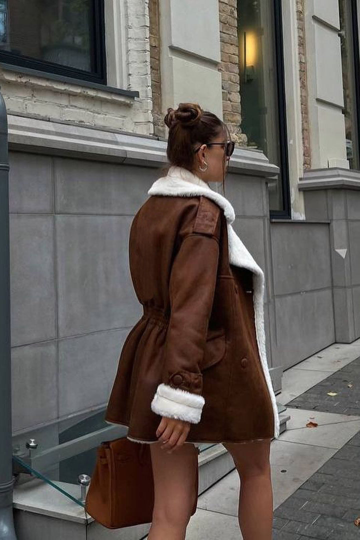 Winter Lined Faux Leather Coat