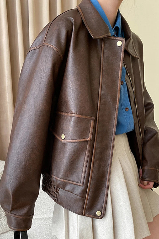 Vintage Modern Oversized Leather Coat