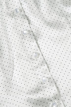 Satin Polka Dot Short Sleeve Blouse