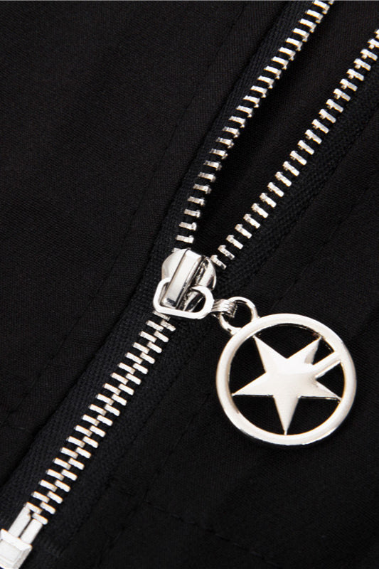 Gothic Stitch Detail Accordion Skirt