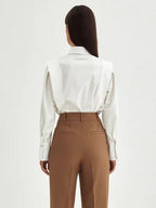 Structured Square Shoulder Panelled Blouse