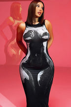 Y2K Punk Style Sleeveless Bodycon Maxi Dress