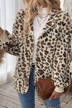 Printed Reversible Fleece Open Front Coat