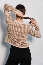 Ribbed Colorblock Striped Knit Sweater