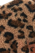 Elegant Leopard Print Hooded Zip-Up Coat