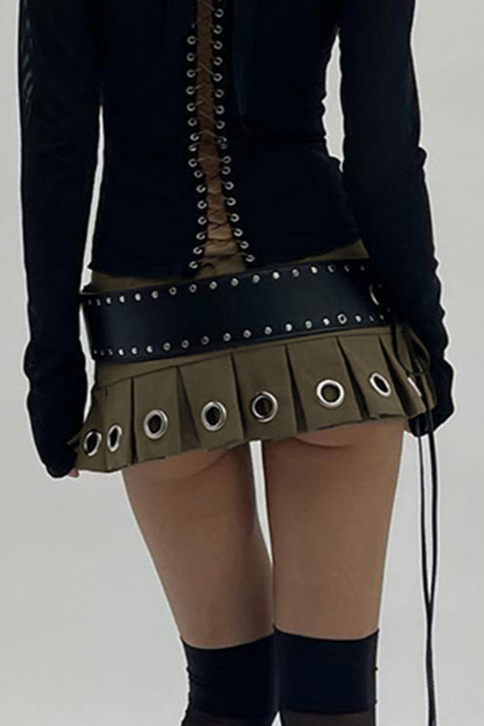 Sexy Low Waist Gothic Pleat Skirt