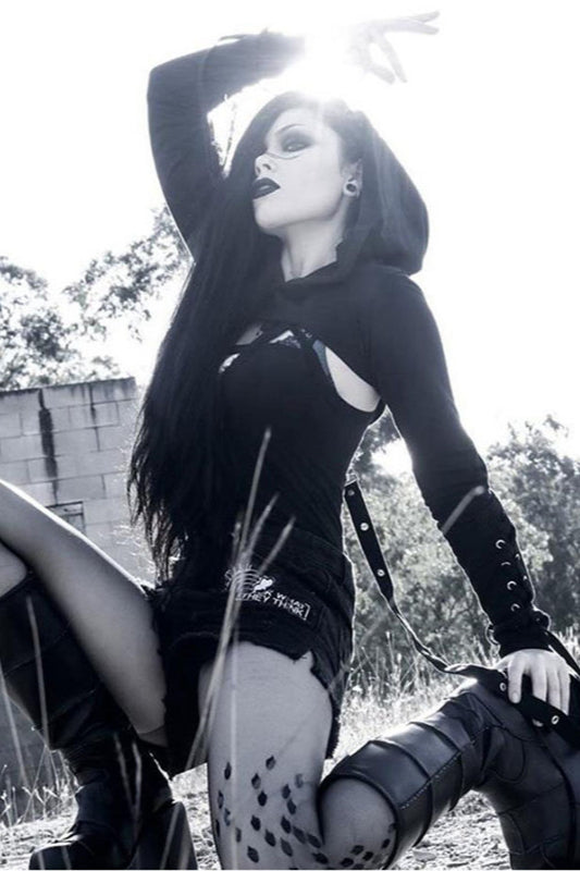 Gothic Hooded Long Sleeve Hoodie