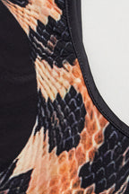 Snake Print Hollow Backless Maxi Dress