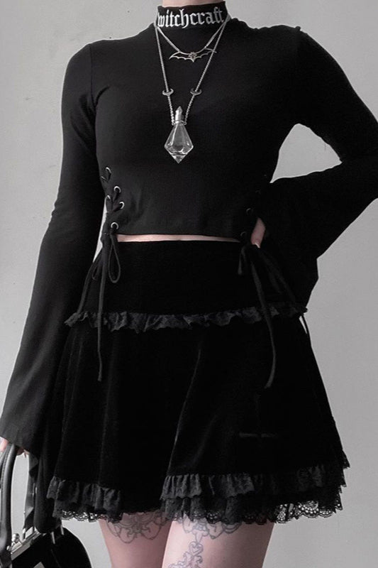 Sheer Lace Gothic Maxi Skirt