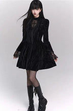 Gothic Flare Sleeve Halloween Dress