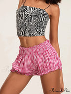 90s Checkered Lantern Bloomer Short