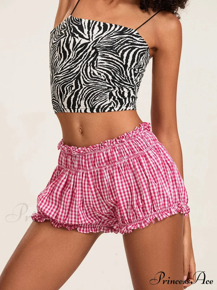 90s Checkered Lantern Bloomer Short