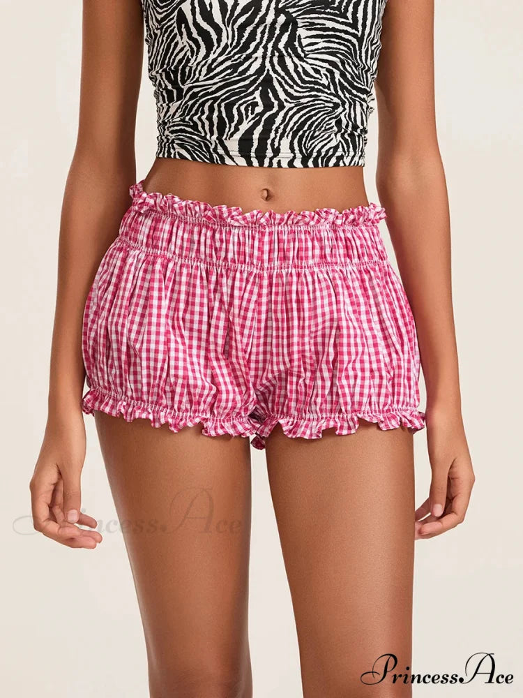 90s Checkered Lantern Bloomer Short